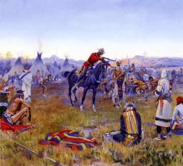 Amérindien œuvres - à une main 1912 Charles Marion Russell Indiens d’Amérique